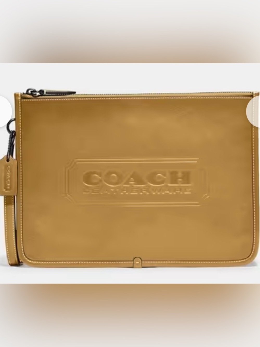 Coach Leatherware Charter Wristlet Tan Zip Pouch NWT - Picture 13 of 14